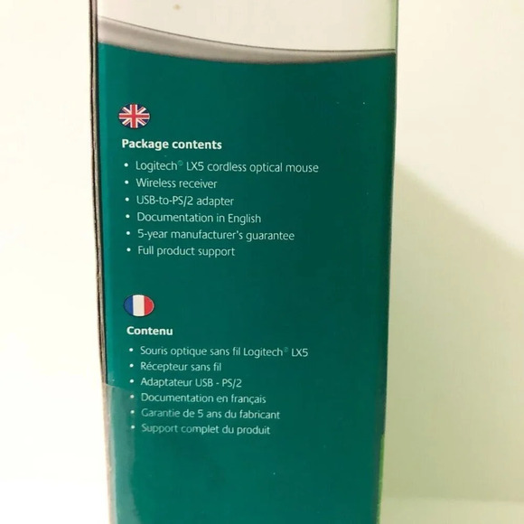 Logitech LX5 Cordless Button  Scroll Optical Mouse - Picture 14 of 16